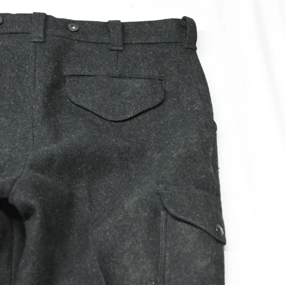 Vtg CC Filson 38x30 Charcoal Gray USA Made Style 87 Mackinaw Wool Cargo Pants